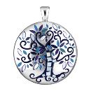 Pendentif Acier 316 L Arbre de Vie Bleu et Nacre