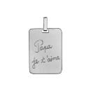 Pendentif Acier 316L Plaque Militaire GI "Papa je t'aime"