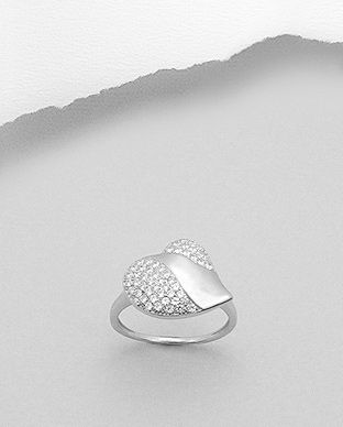 Bague Argent 925 et Zirconium Coeur