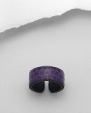 Bague Cuir Serpent Violet