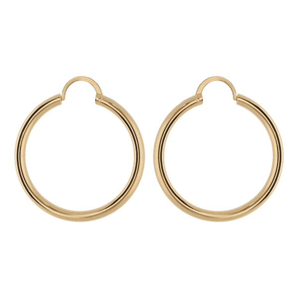 Boucles d'oreilles Plaqué Or Creoles Tube 2 mm Diam. 30 mm