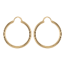 Boucles d'oreilles Plaqué Or Creoles Tube 2 mm Diam. 30 mm