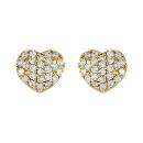 Boucles d'oreilles Plaqué Or et Zirconium Coeur