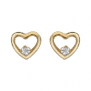 Boucles d'oreilles Plaqué Or Coeur Ajouré avec Zirconium