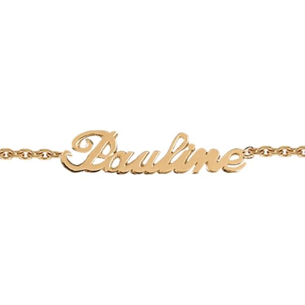 Bracelet Plaqué Or Maille Forçat 2 mm + Prénom Découpé Anglaise