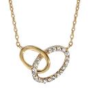 Collier Plaqué Or et Zirconium Sertis Double Ovales Entremêlés