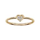 Bague Plaqué Or et Zirconium Sertis Coeur