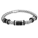 Bracelet Homme Acier 316 L Triple Tonneau Bicolore Aimanté