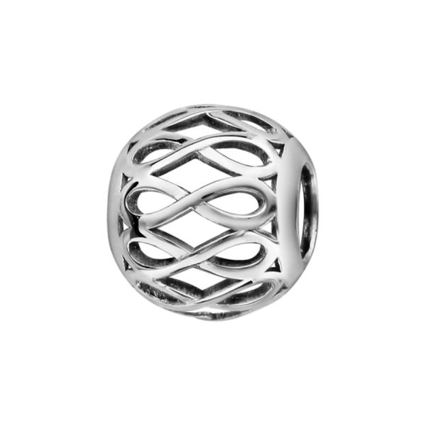 Charms Argent 925 Ajouré Boule Motif Infini